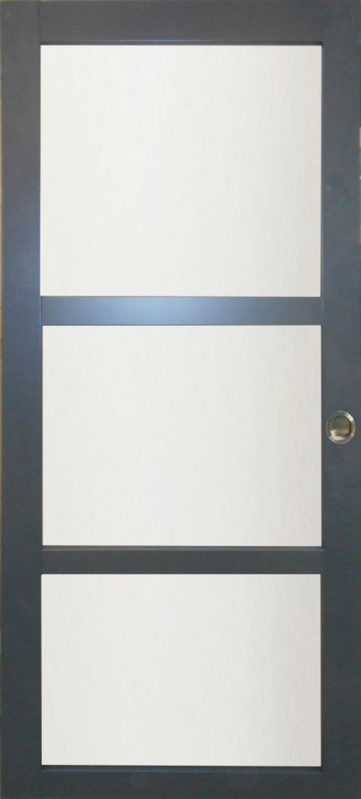 Porte coulissante vitrée Blakeria en gris anthracite pour optimiser l'espace et la lumière