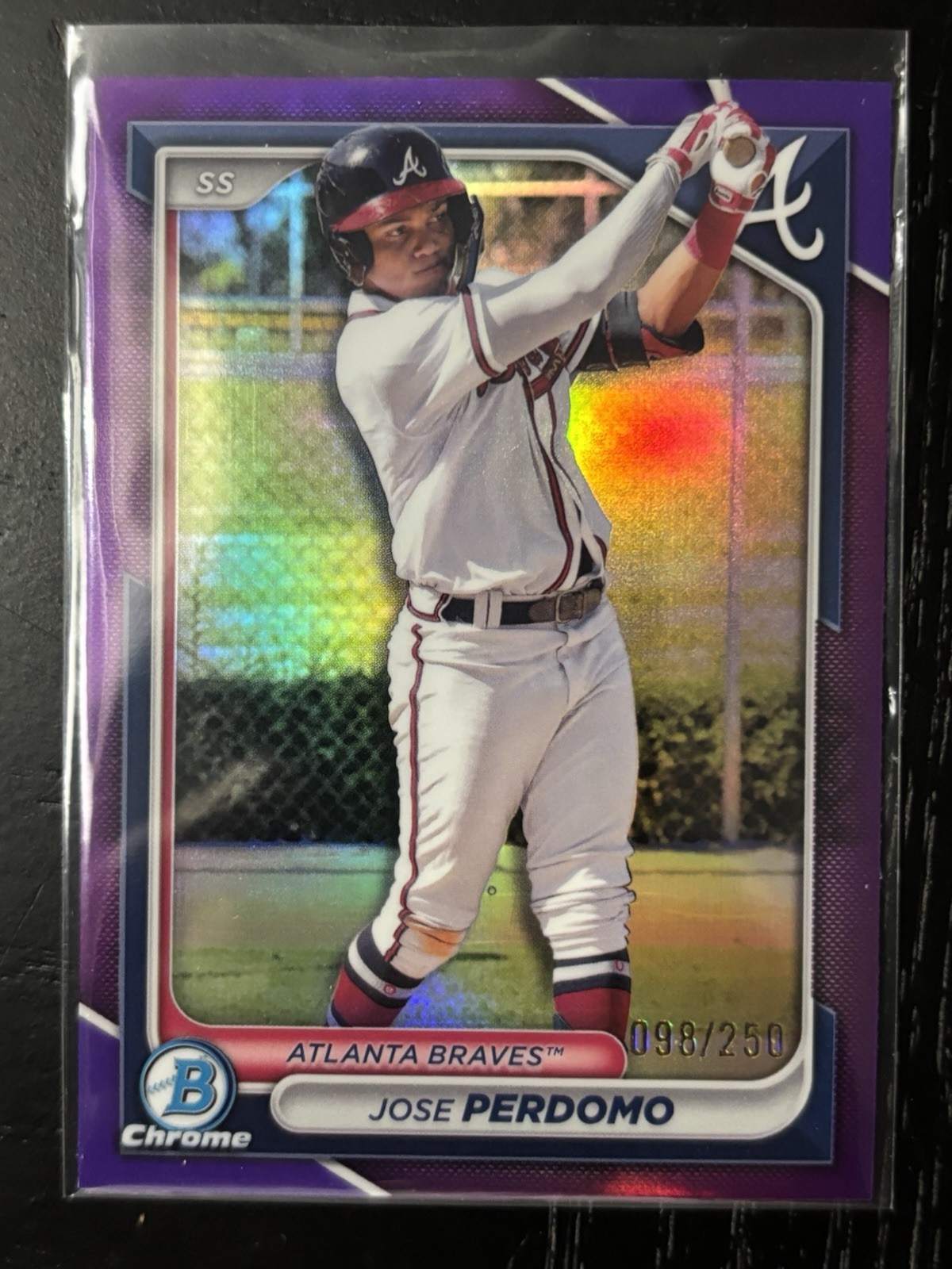 2024 Bowman Chrome - Prospects Jose Perdomo #BCP-220 Purple Refractor /250 (RC)