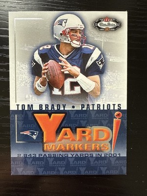 2002 Fleer Box Score Tom Brady  Yard Markers New England Patriots #1YM Insert