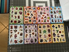 Lot Of 8 Sheets Of Marvel Cartoon Stickers, Unused