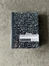 BAZIC Products Composition Book BLACK Marble WIDE RULED 100 SHEETS/200 PAGES 6PK
