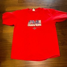 2002 Anaheim Angels AL Champions Tee World Series Shirt Red Lee Sport XL