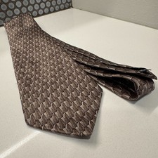 Vintage Stafford Tie Brown Geometric Abstract 100% Silk NeckTie USA Made Y2K