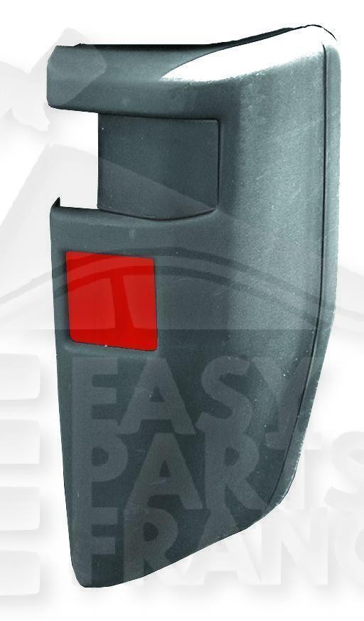 Crosse arrière droit Fiat Ducato angle de pare-chocs antichoc en ABS noir avec catadioptre