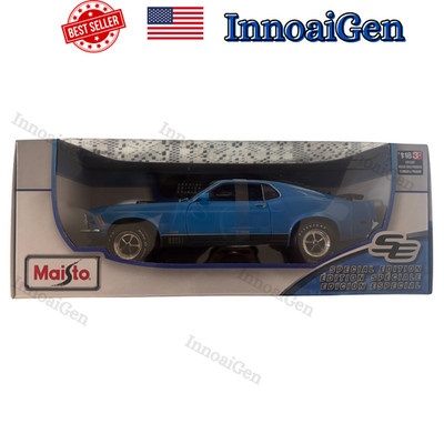 Maisto 1:18 1970 Ford Mustang Mach 1 Blue Special Edition Diecast Car NIB 46629