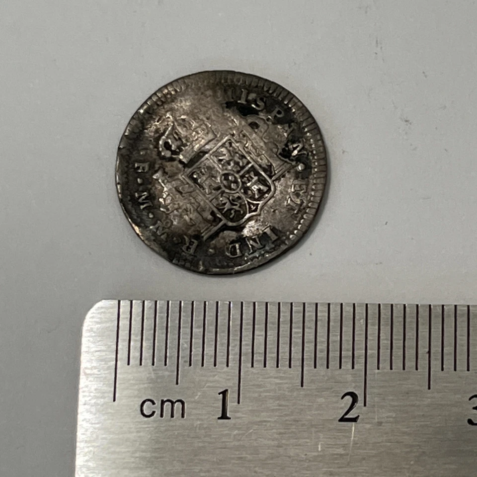 Moneda de plata México español 1772 1/2 real Foto 3 de 3