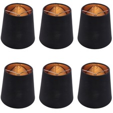 Black Lamp Shades with Gold Lining Clip on Light Shades Candle Chandelier4129
