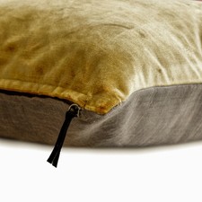Gold Decorative Throw Pillow Cover, 16"x16" Velvet Cushion - Velvet Gold Jules