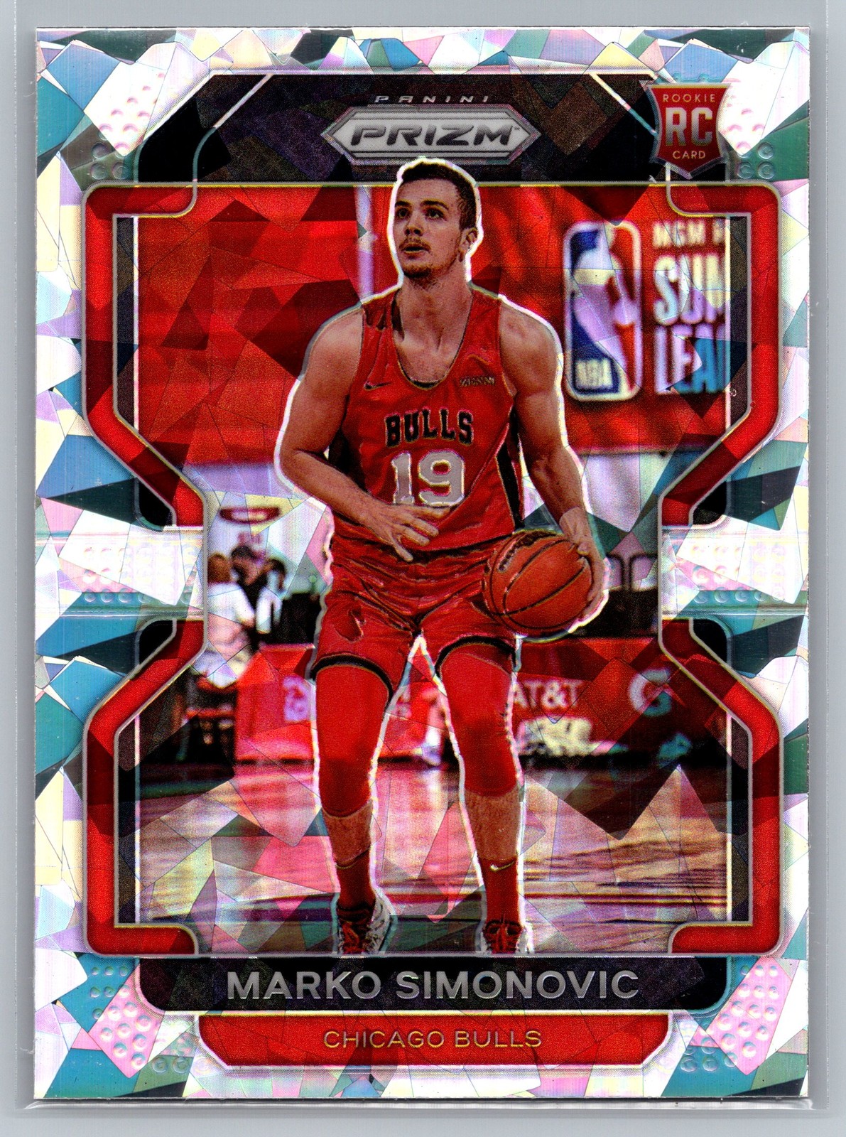 2021-22 Panini Prizm #166 Marko Simonovic Ice Prizm RC Rookie Chicago Bulls