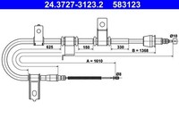 ATE Seilzug, Feststellbremse 24.3727-3123.2 FüR Hyundai