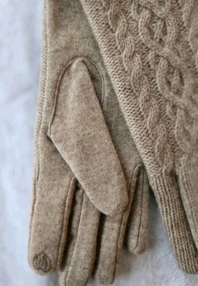 GUANTES Cosey Canadá Mujer 80% Cachemira OSFA Marrón Tostado NUEVO Foto 4 de 4