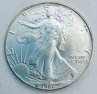 1986 First Year of Issue American Silver Eagle One Ounce Coin, low mintage