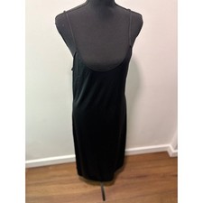 Vintage Vanity Fair Black Nylon Full Slip Dress Size 36 Adjustable Straps