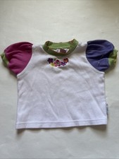 Vtg 90s Gymboree Rainbow Tag Pineapple Flower embroidered Shirt XS see descript