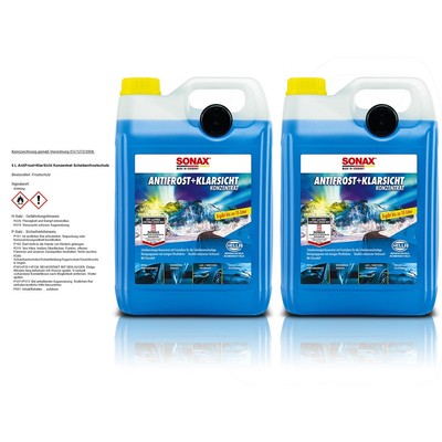 2x 5 L LITER SONAX ANTIFROST+KLARSICHT KONZENTRAT FROSTSCHUTZ SCHEIBENREINIGER