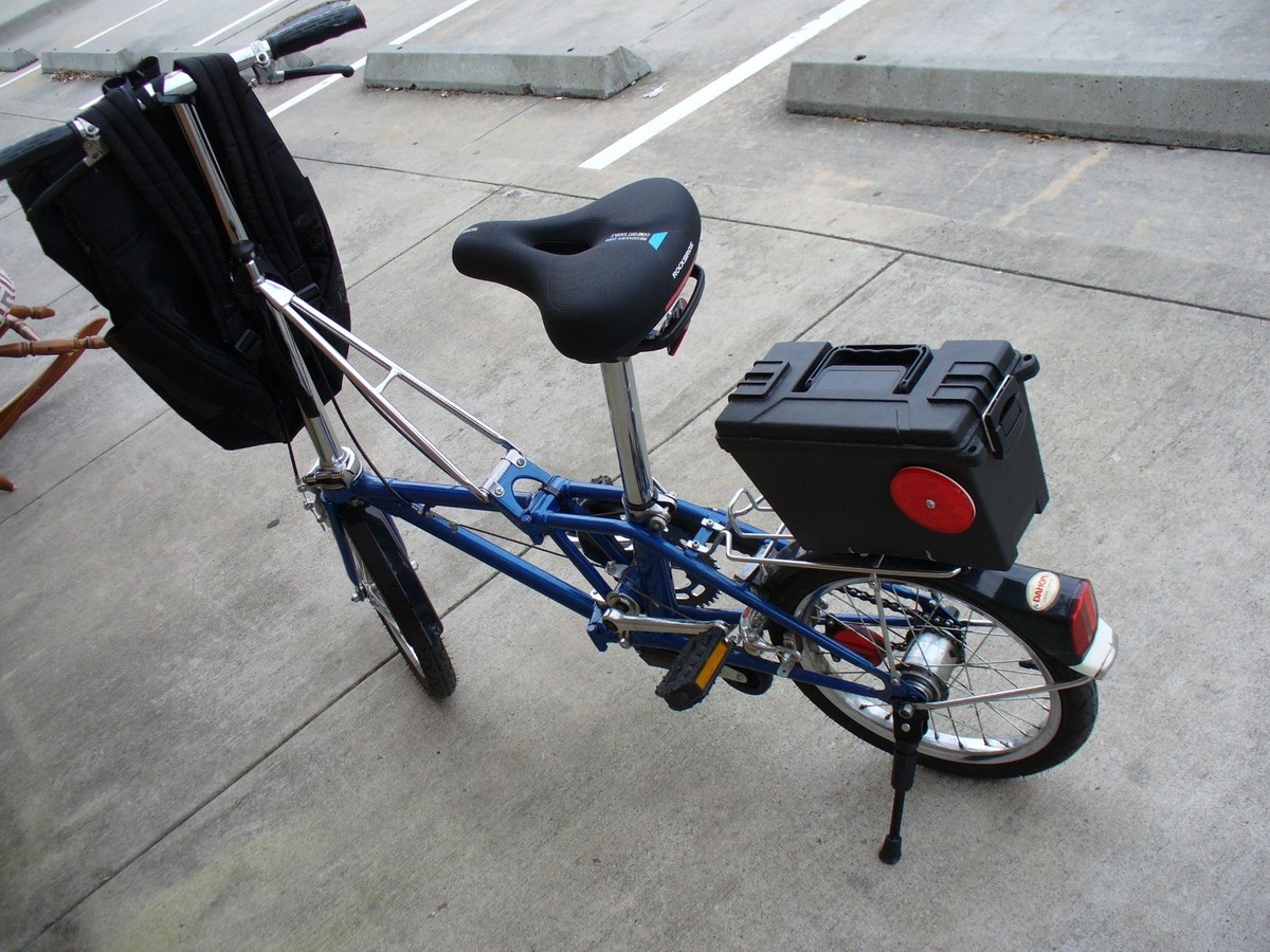 Vintage 1980's DaHon Folding Bicycle Blue With Case Excellent