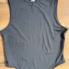 MISSGUIDED High Neck Black Sleeveless Fitted Bodysuit With Stretch, large