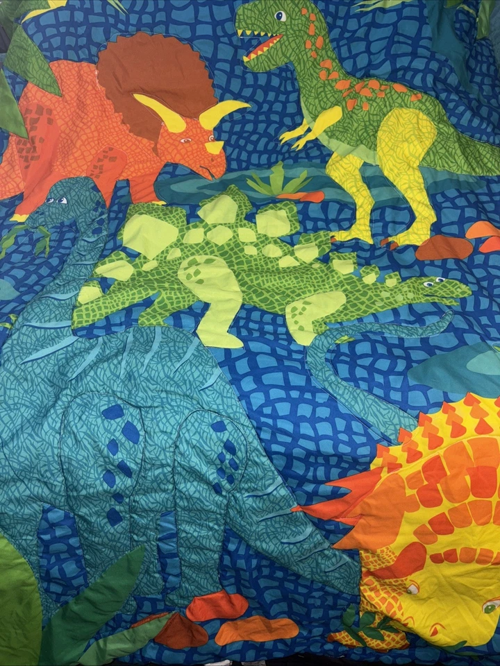 3 Piece Dinosaur Toddler Bedding Set - Reversible Microfiber Comforter Sheets - Image 2 of 4