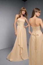 Morilee Bridesmaids 262 Strapless Gown sz US 6, UK 8 Corset Back & Rhinestone