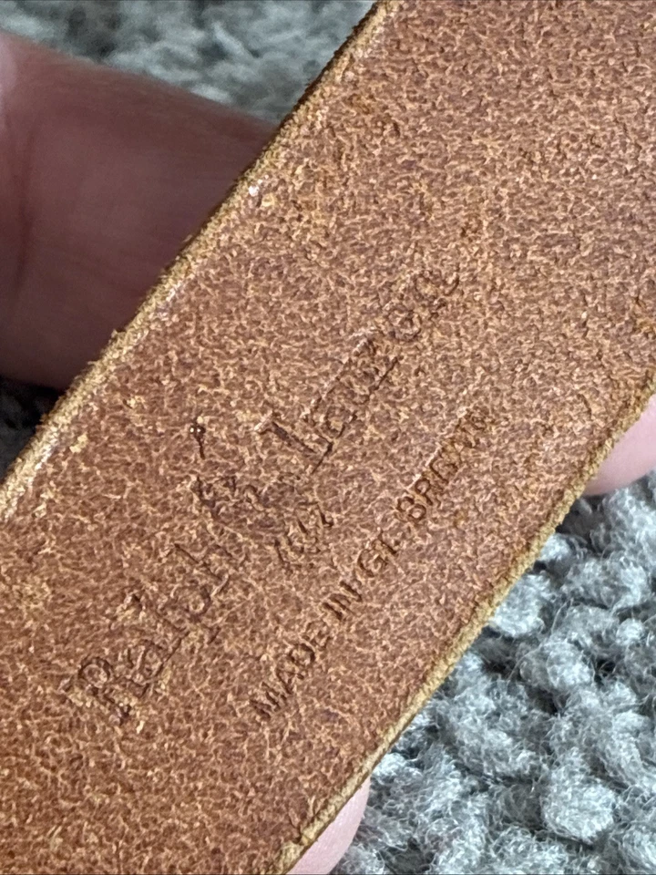 De Colección Ralph Lauren Cinturón Ecuestre Años 90 Anillo O Concho Tachuela Cuero Gran Bretaña Foto 3 de 4