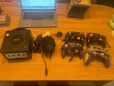 Nintendo GameCube Console Black Tested Working. Inc 4x Controllers (3 Official)