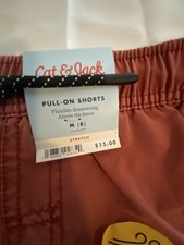 New Cat  Jack Boys Quick Dry Stretch Pull-On Shorts Rust M 8 Pockets