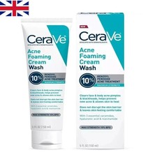 New CeraVe Acne Foaming Cream Wash with Benzoyl Peroxide 10% Maximum Strength UK