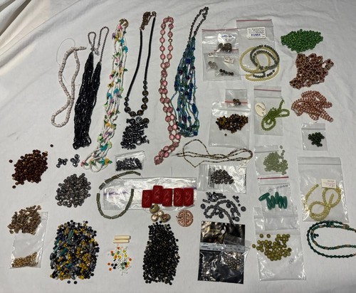 1-1/# Loose Beads & Bead Strands Grab Bag For Crafting & Repairs 