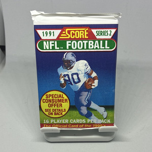 Score 1991 NFL Football Series 2 Trading Card Pack. 16 Cards/1 Pk