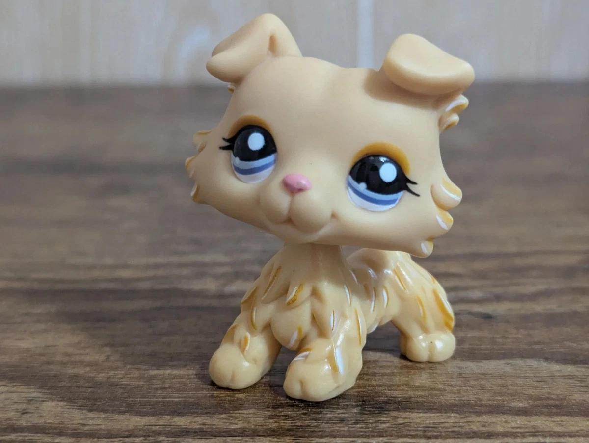 Figurine Littlest Pet Shop Hasbro - Chien Colley Jaune #1194 - Authentique LPS - Occasion
