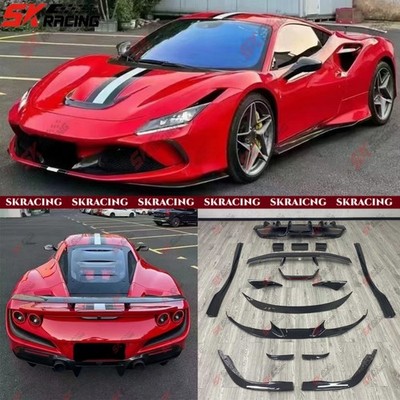 Fits Ferrari F8 Tributo 2020-24 Dry Carbon Front Rear Lip Spoiler Wing Body Kits