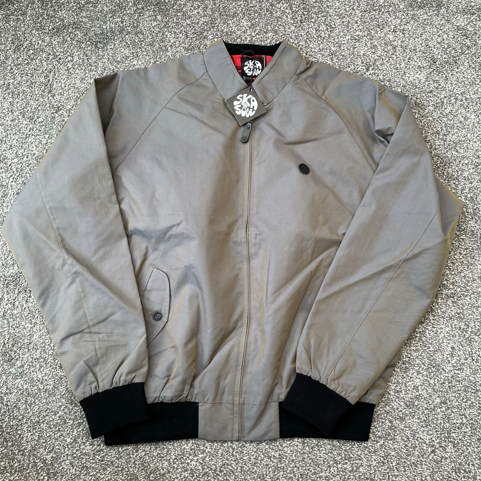 Mens Ska & Soul Storm Grey Harrington Bomber Jacket SS-2201 - Size 3XL