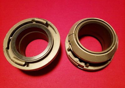 Pair Red Head DJ Storz 5'' Locking Coupler to Barb Fitting Fire Supply Line Hose