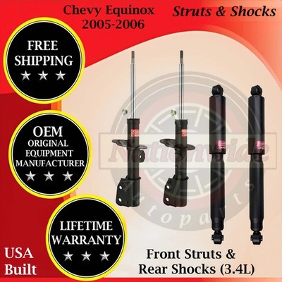KYB OEM Front Struts & Rear Shocks For 2005-2006 Chevy Equinox 3.4L 9yr Warranty