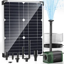 20W Solar Water Pump Fountain 320GPH with Tubing for Pond Garden