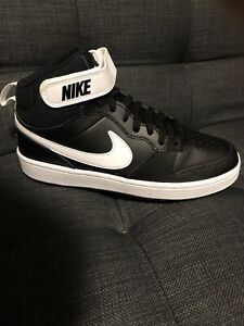 nike court borough mid 2 black and white