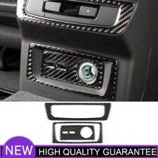 Car Rear USB Socket Switch Cover Trim Fit For Audi Q5 2018-21 Real Carbon Fiber