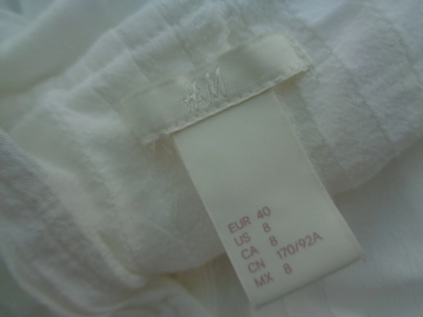 OFF WHITE Abito tunica H&M bianco sporco viscosa plissettato eur 40 UK 12