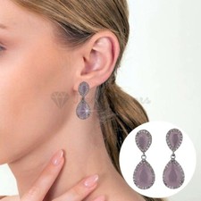 Women Drop Dangle Earrings Gift Water Drop Cubic Zirconia 925 Sterling Silver UK