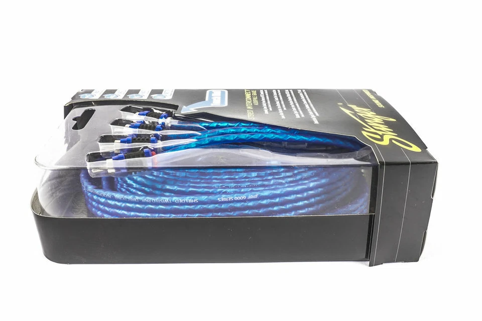 STINGER SI6417 4 CHANNEL 17 FEET 6000 BLUE INTERCONNECT RCA JACK CABLE WIRE AMP - Image 4 of 4