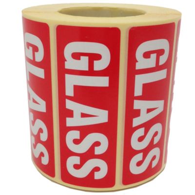 Glass (Text) Printed Parcel Labels - Postage Stickers - Permanent Self ...