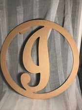 Wooden Circle Monogram Alphabet,Decorative Letter  g  DIY Craft Wreath Wedding