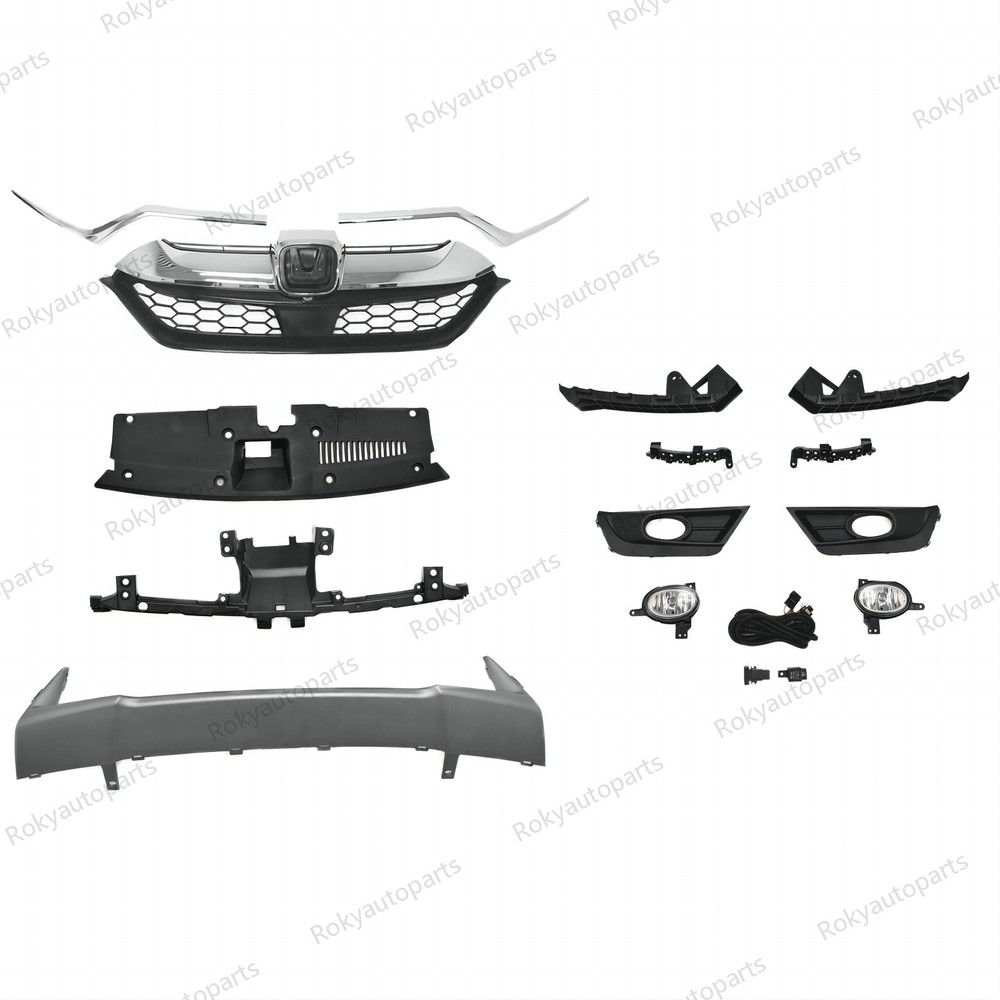 For CRV 2017-19 Grille/Trim/Bumper Garnish/Fog Light/Stay Bracket/Radiator Cover