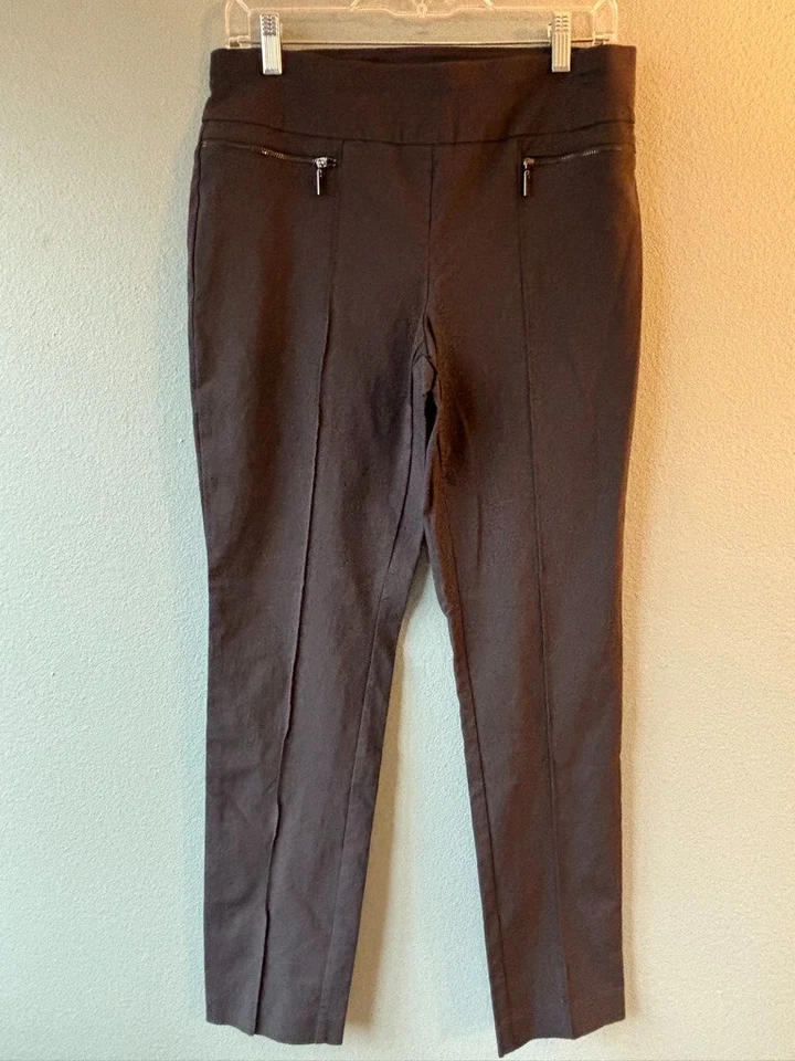 Legging negro con cremallera Style & Co para mujer bolsillos delanteros parecen en la pierna central mediano Foto 2 de 4