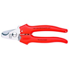 Knipex® Cable Shears 6.5"  Spring Open W/ Locking Lever / Plastic Grip - Italy