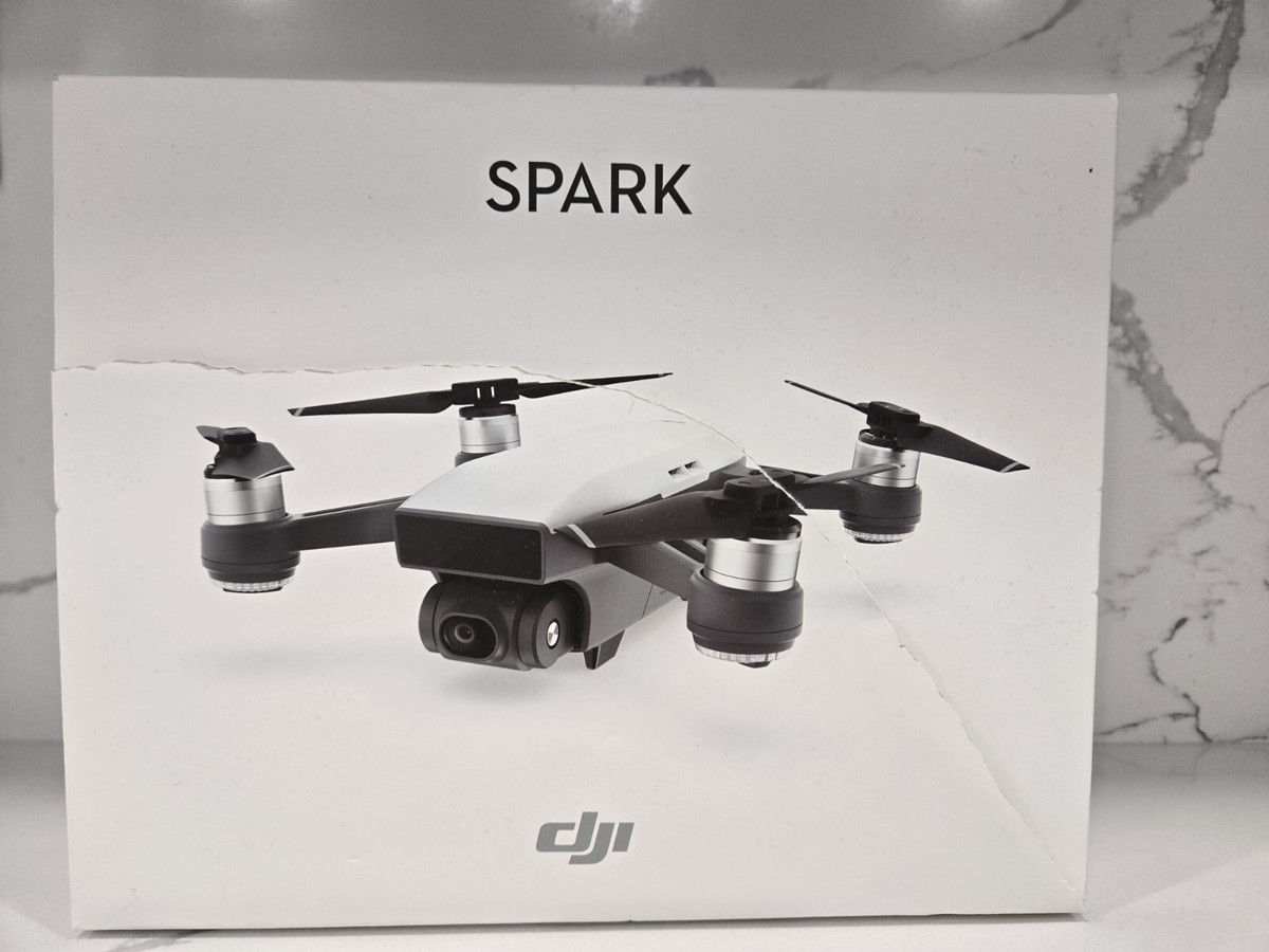 DJI Spark Camera Drone Alpine White New Ripped Packaging