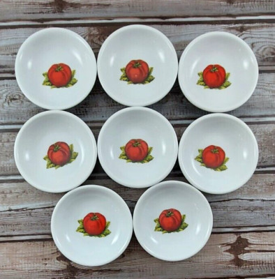 8) Vintage 2003 California Pantry TOMATO Olive Oil Sauce Dipping Bowls - 3.75''