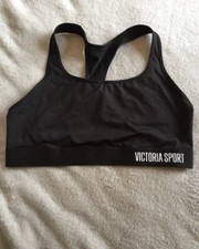 Victoria's Secret The Player Black Racerback Large Sport Bra NWOT