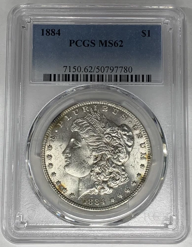 1884 Morgan Silver Dollar Coin PCGS MS 62 Looks Nicer (11)