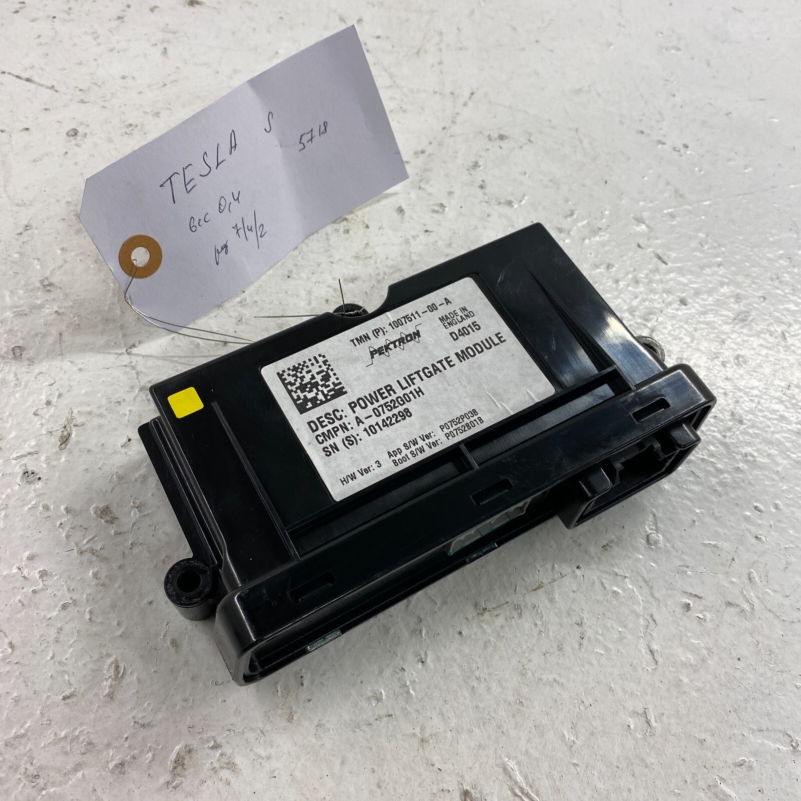 2012 - 2016 Tesla Model S POWER LIFTGATE CONTROL MODULE